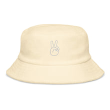 Load image into Gallery viewer, Terry cloth (@ peace) bucket hat