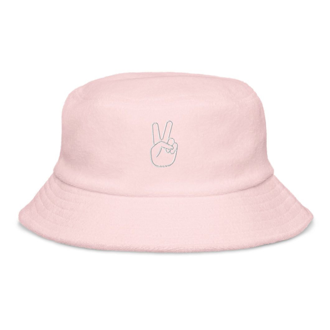 Terry cloth (@ peace) bucket hat